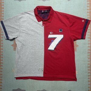 Vintage y2k bugle boy polo shirt color block 77 red gray men’s XXL